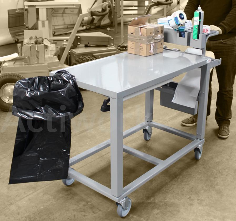 Chariot D'atelier Réglable En Hauteur - Table De Travail Mobile Avec Roues Freinées - Capacité 45kg - Acier